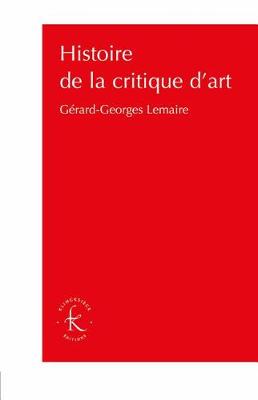 Cover of Histoire de la Critique d'Art