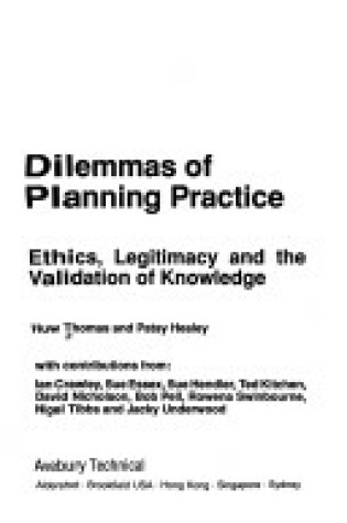 Cover of Dilemmas of Planning Practice