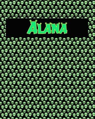 Book cover for 120 Page Handwriting Practice Book with Green Alien Cover Alana