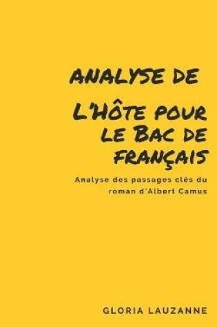 Cover of Analyse de L'Hote pour le Bac de francais