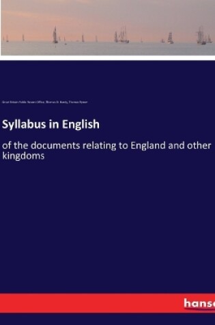 Cover of Syllabus in English