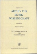 Cover of Hexachord, Mensur Und Textstruktur