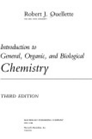 Cover of Introduction to General, Organic, and Biological Chemistry