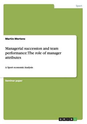 Book cover for Managerial succession and team performance