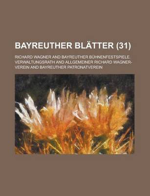 Book cover for Bayreuther Blatter (31 )