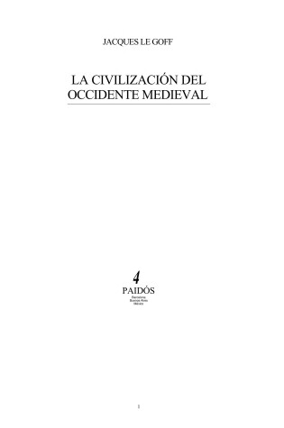 Cover of La Civilizacion de Occidente Medieval