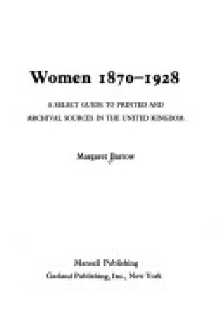 Cover of Women 1870-1928 Ss94