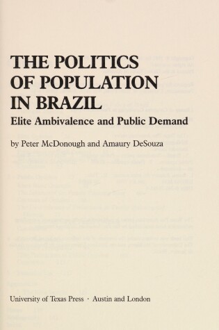 Cover of Politics of Population in Brazil