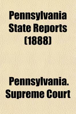 Book cover for Pennsylvania State Reports Volume 117