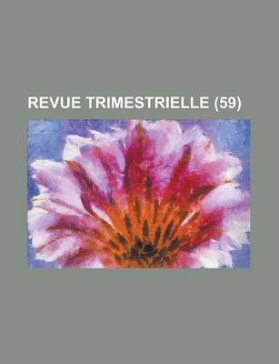 Book cover for Revue Trimestrielle (59 )