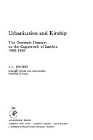 Cover of Urbanization and Kinship