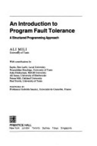 Cover of An Introduction to Programme Fault Tolerance