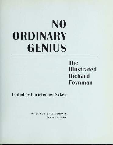 Book cover for No Ordinary Genius