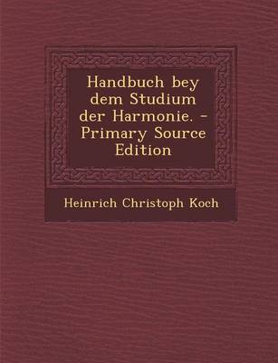 Book cover for Handbuch Bey Dem Studium Der Harmonie.