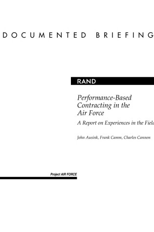 Cover of Performance-Based Contracting in the Air Force