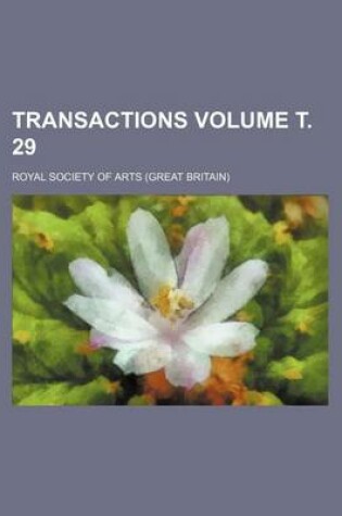 Cover of Transactions Volume . 29