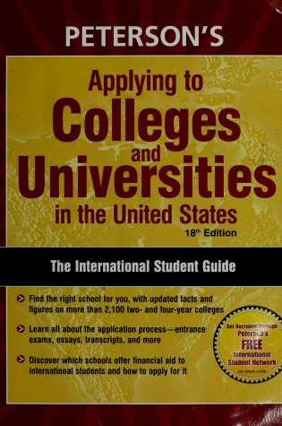 Cover of Applying to College&univ in the Us 18th