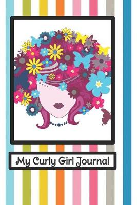 Book cover for Curly girl hair diary - flower girl design