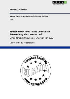 Book cover for Binnenmarkt 1992 - Eine Chance Zur Anwendung Der Lasertechnik