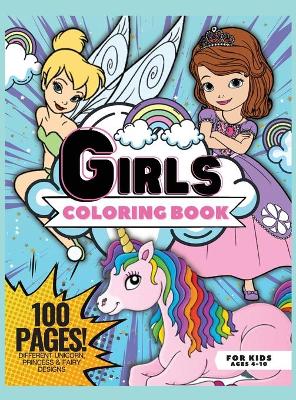 Book cover for Girls Coloring Book, 100 Pages