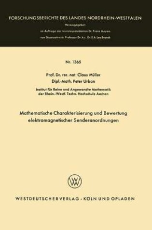 Cover of Mathematische Charakterisierung Und Bewertung Elektromagnetischer Senderanordnungen