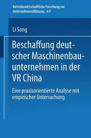 Cover of Beschaffung deutscher Maschinenbauunternehmen in der VR China