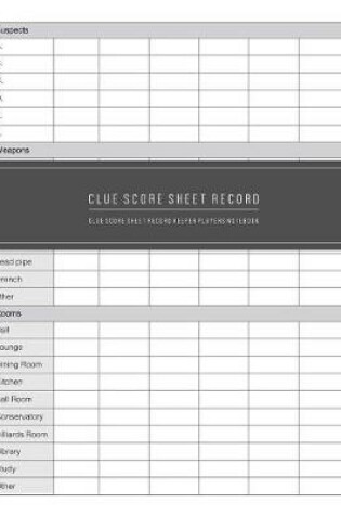 Cover of Clue Score Sheet