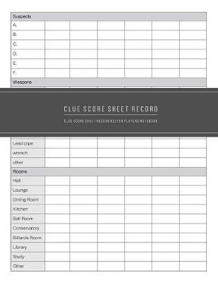 Book cover for Clue Score Sheet