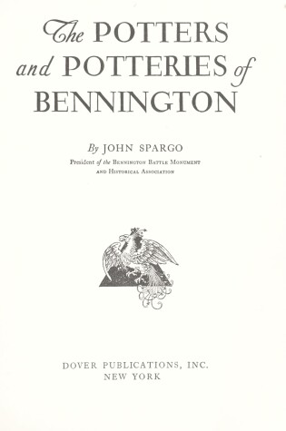 Cover of Potters and Potteries of Bennington