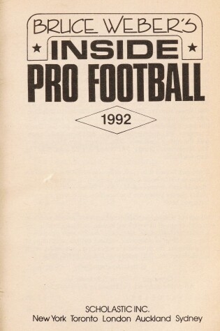Cover of Bruce Weber's Inside Pro Football 1992