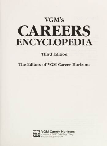 Book cover for V.G.M.'s Careers Encyclopedia