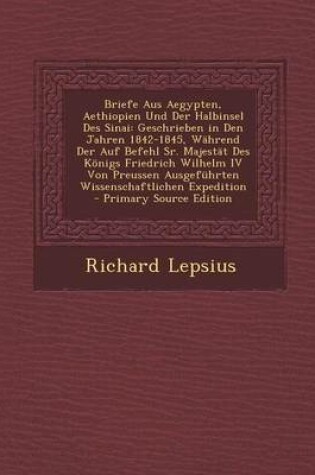Cover of Briefe Aus Aegypten, Aethiopien Und Der Halbinsel Des Sinai