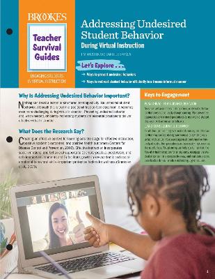 Cover of Addressing Undesired Student Behavior During Virtual Instruction