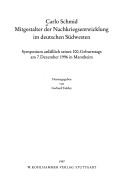 Book cover for Carlo Schmid. Mitgestalter Der Nachkriegsentwicklung Im Deutschen Sudwesten