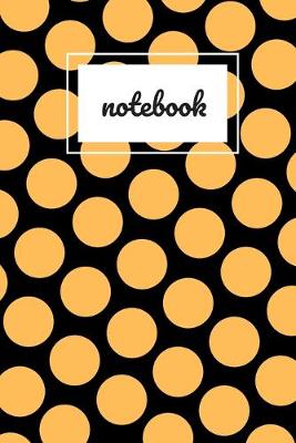 Book cover for Black and orange polka dot print notebook