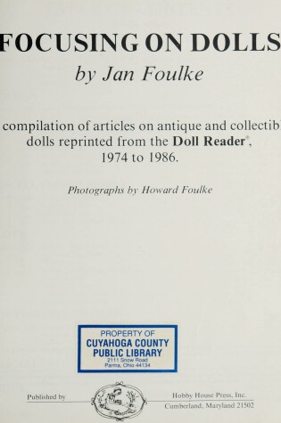 Cover of Focusing on Dolls