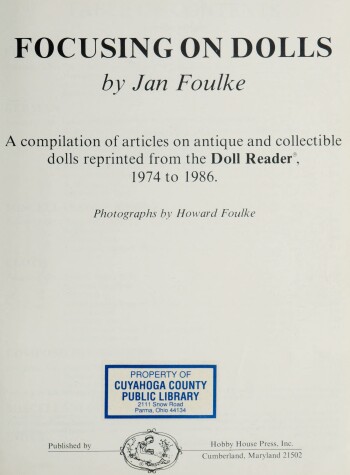 Book cover for Focusing on Dolls