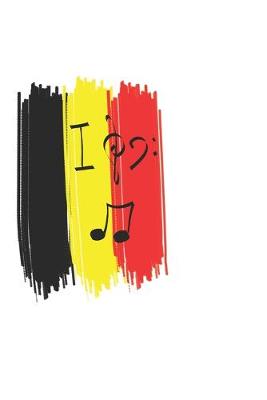 Book cover for Belgium Flag Music Clef Bass treble - music book, music lines, notebook, notepad, 120 pages, souvenir gift book, also suitable as a decoration for birthday or christmas