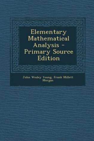 Cover of Elementary Mathematical Analysis