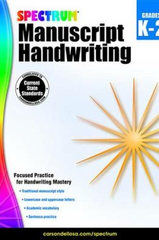 Cover of Spectrum Manuscript Handwriting, Grades K - 2
