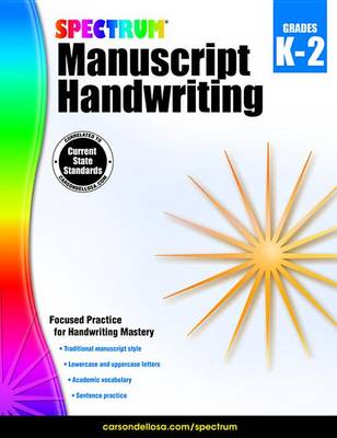 Book cover for Spectrum Manuscript Handwriting, Grades K - 2