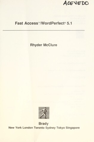 Cover of Fast Access/Wordperfect 5.1
