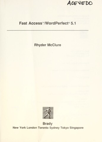 Book cover for Fast Access/Wordperfect 5.1