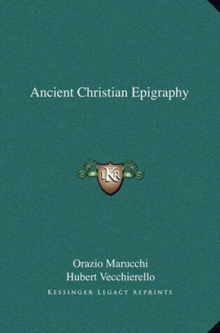 Cover of Ancient Christian Epigraphy