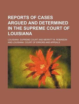 Book cover for Reports of Cases Argued and Determined in the Supreme Court of Louisiana (Volume 9; V. 48)