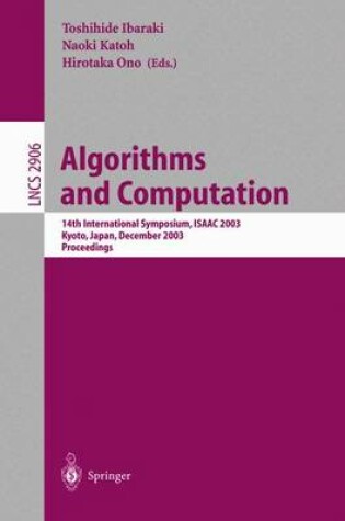 Cover of Algorithms and Computation