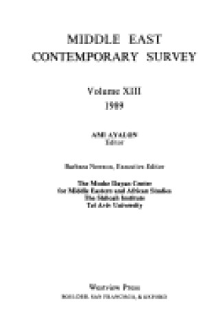 Cover of Middle East Contemporary Survey, Volume Xiii, 1989