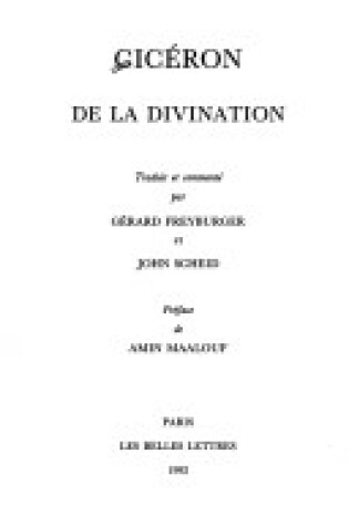 Cover of Ciceron, de la Divination