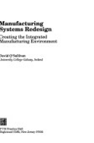 Cover of Manufacturing Systems Redesign