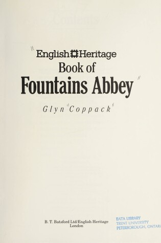 Cover of English Heritage Book of Fountains Abbey